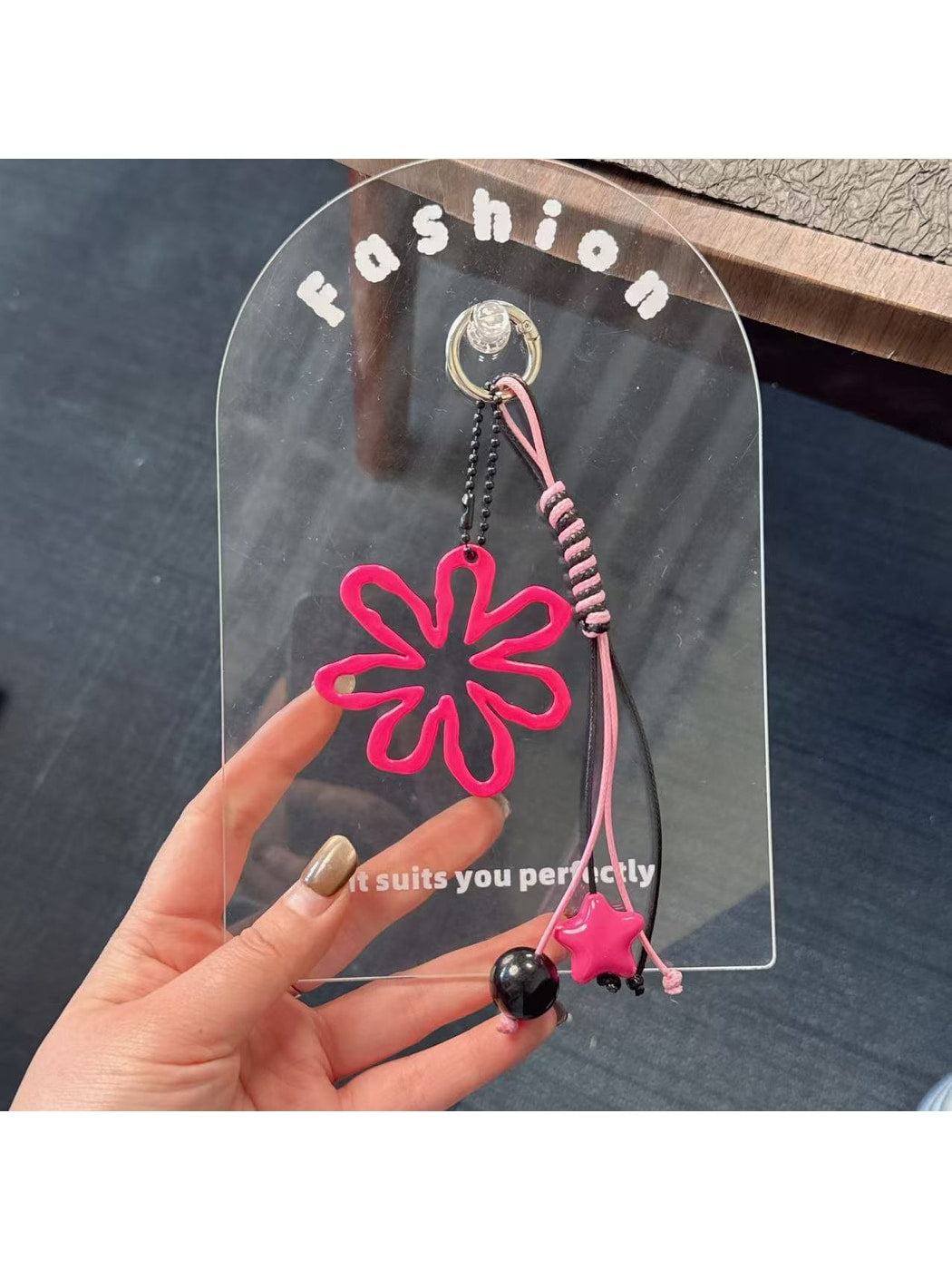 Keypus - Cutout Flower Pendant Decorative Bag Charm Keychain