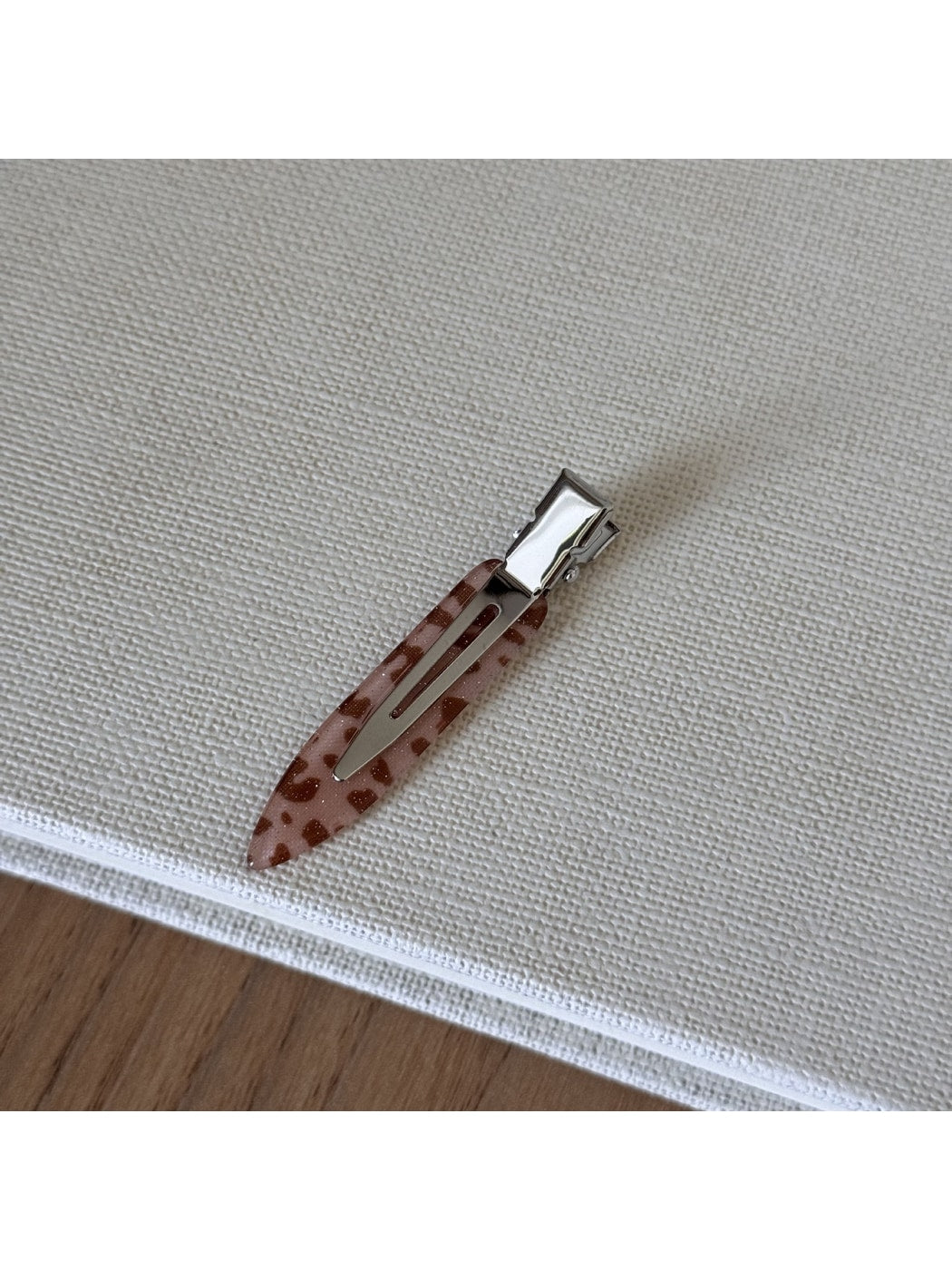 Beau - Floral and Leopard Print Geometric Hair Clip