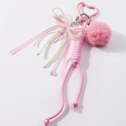 Keypus - Sweet Style Beaded Bow Pendant Keychain