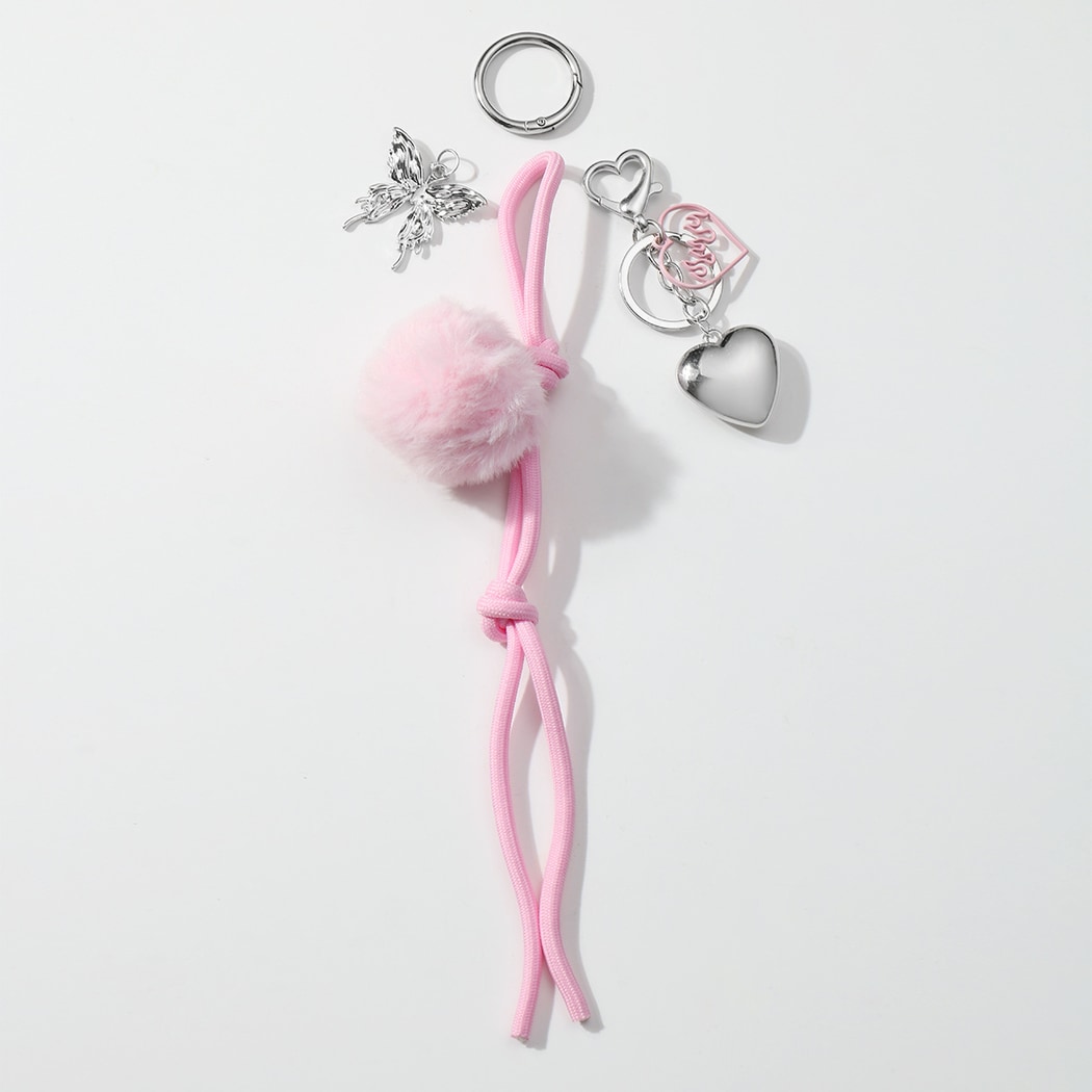 Keypus - Heart and Butterfly Pendant Keychain