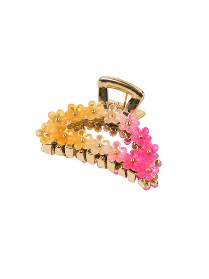 Beau - Half Round Openwork Flower Claw Clip