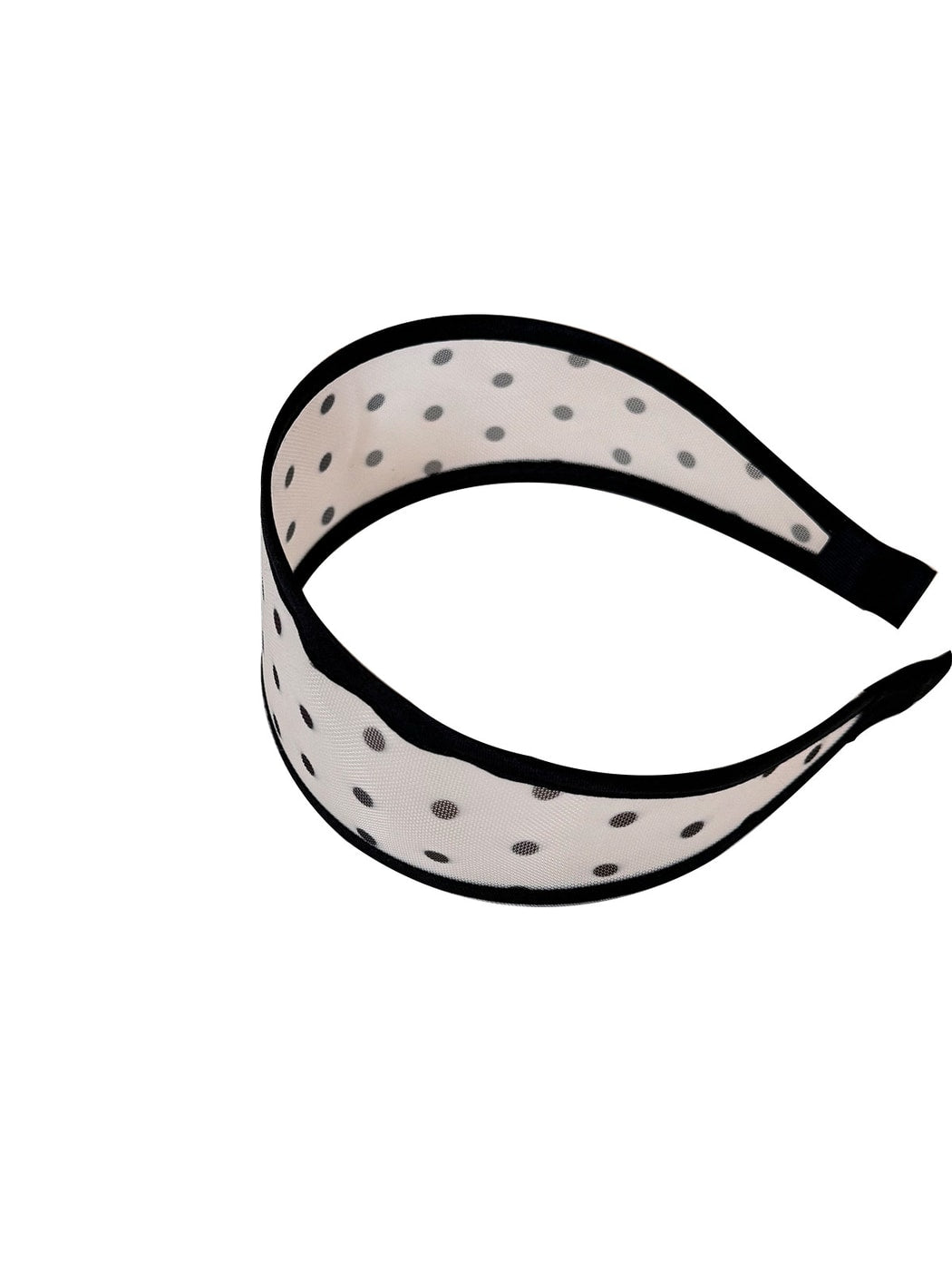 Gifty - Polka Dot Mesh Trim Geometric Pattern Headband