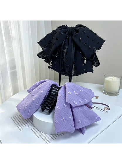 Beau - Layered Bow Ribbon Fashion Ponytail Claw Clip