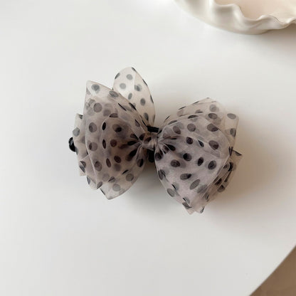 Beau - Decorative Bow Polka Dot Banana Clip
