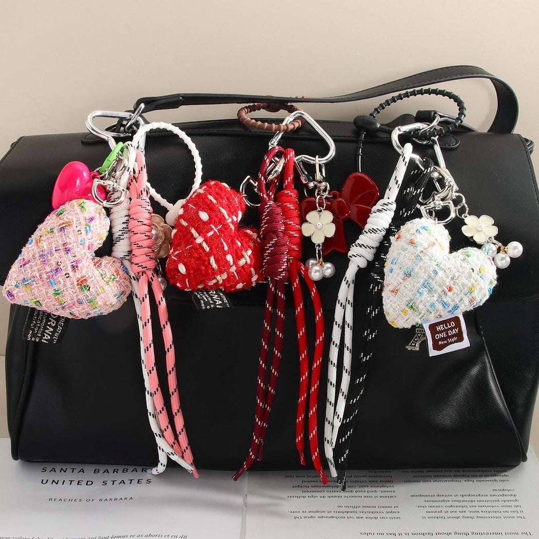 Keypus - Heart Pattern Rope Keychain Bag Charm