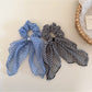 Gifty - Plaid Ribbon Bow Polyester Scrunchie