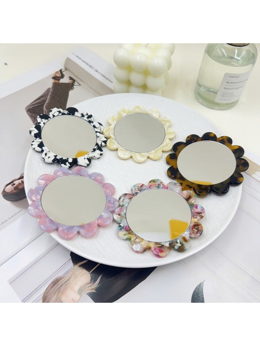 Mirroray - Acetic Acid Plate Sunflower Small Round Mirror