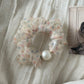 Gifty - Leopard Print Ruffled Bead Detail Scrunchie