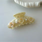 Beau - Flower Adorned Half Round Claw Clip