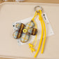 Keypus - Plaid Flower Fabric Bag Charm Keychain