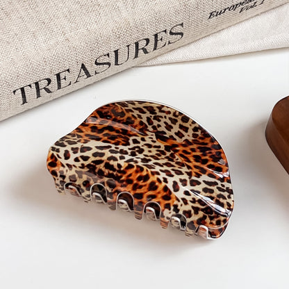 Beau - Geometric Pattern PVC Half Moon Claw Clip