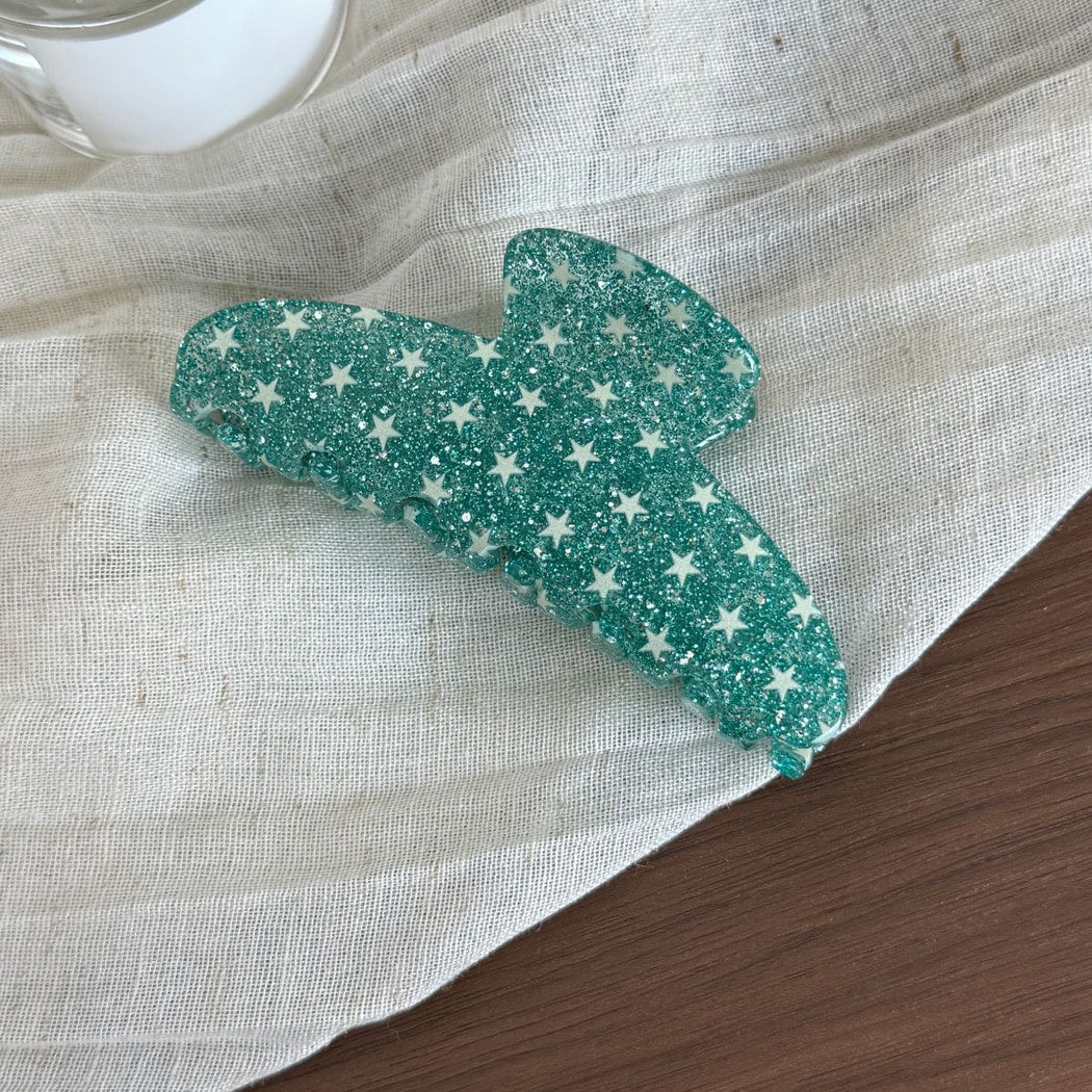 Beau - Star Pattern Shimmer Acrylic Hair Claw Clip