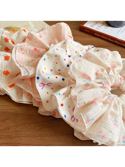 Gifty - Double Layer Floral Scrunchies for Spring