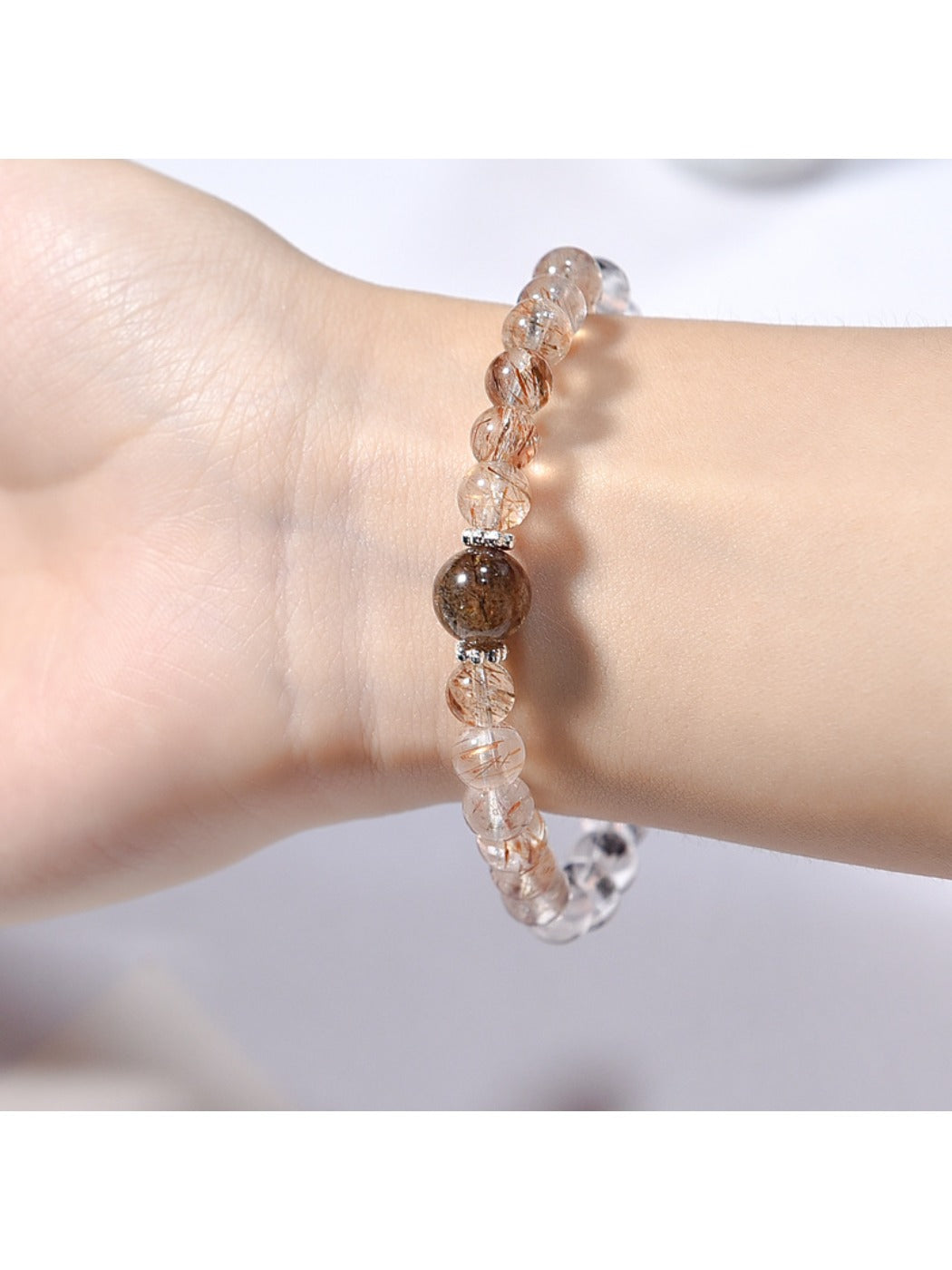 Lovra bracelet worn on wrist highlighting vibrant crystal bead colors and design