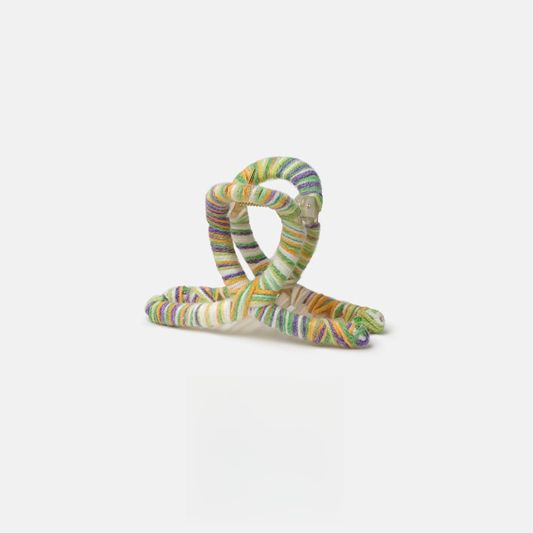 Beau - Colorful Striped Knitted Look Claw Clip
