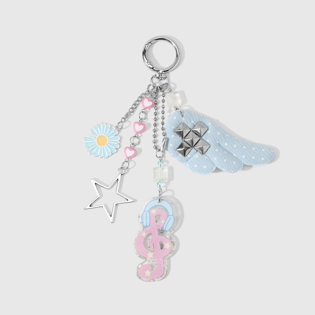 Keypus - Cartoon Wing and Star Pendant Keychain