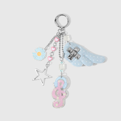 Keypus - Cartoon Wing and Star Pendant Keychain
