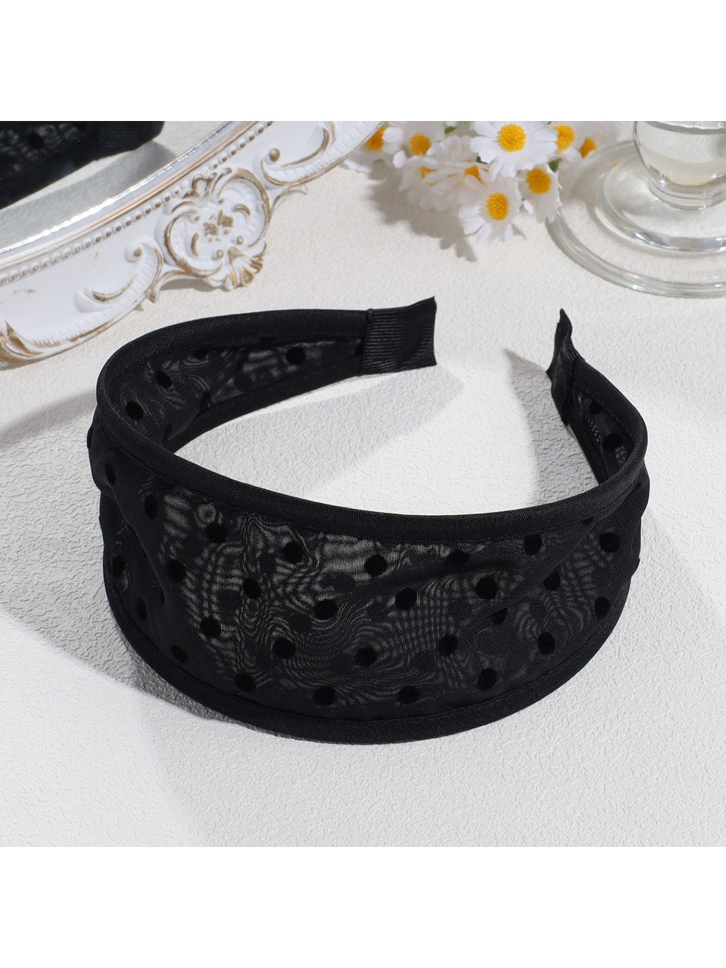 Gifty - Polka Dot Wide Fabric Trimmed Headband