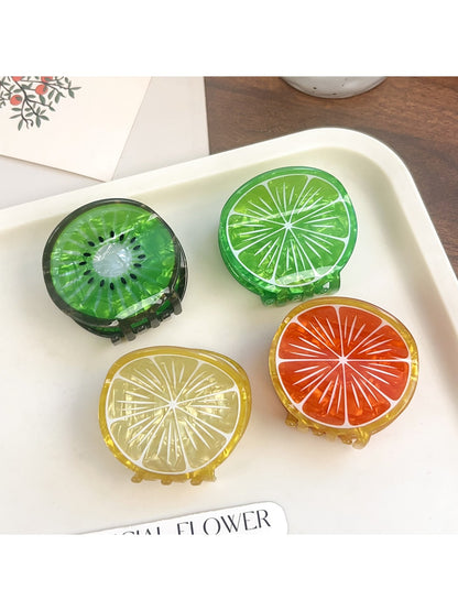 Beau - Round Fruit Slice PVC Claw Hair Clip
