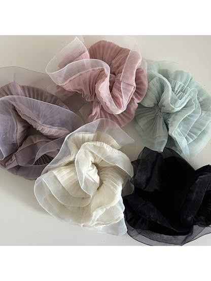Gifty - Ruffled Mesh Sweet Style Oversized Scrunchie