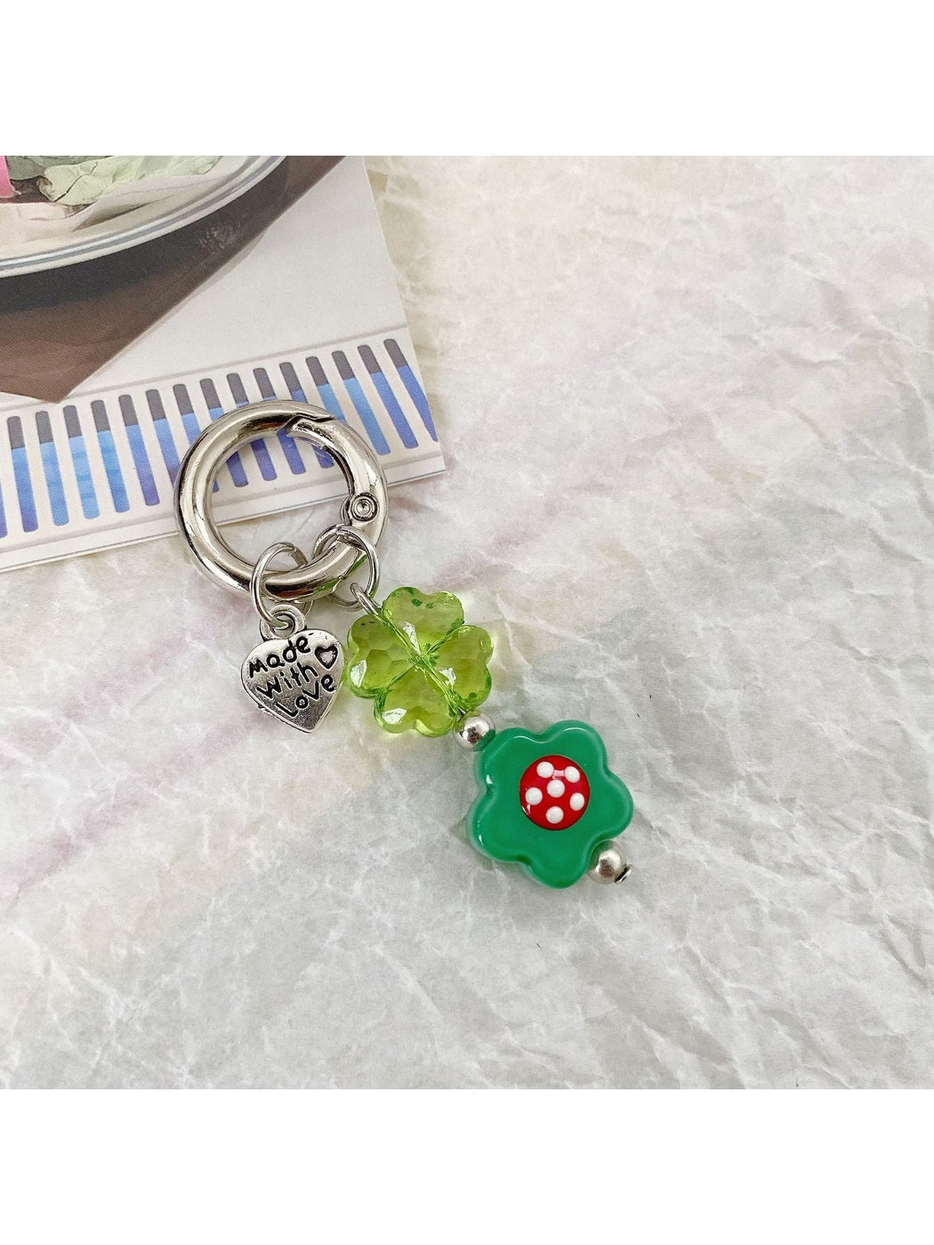 Keypus - Playful Flower Bag Charm Ring Pendant Keychain
