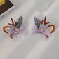 Beau - Christmas Deer Antler Bow Hair Clip Set