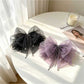 Beau - Glitter Mesh Bow Ribbon Tassel Claw Clip