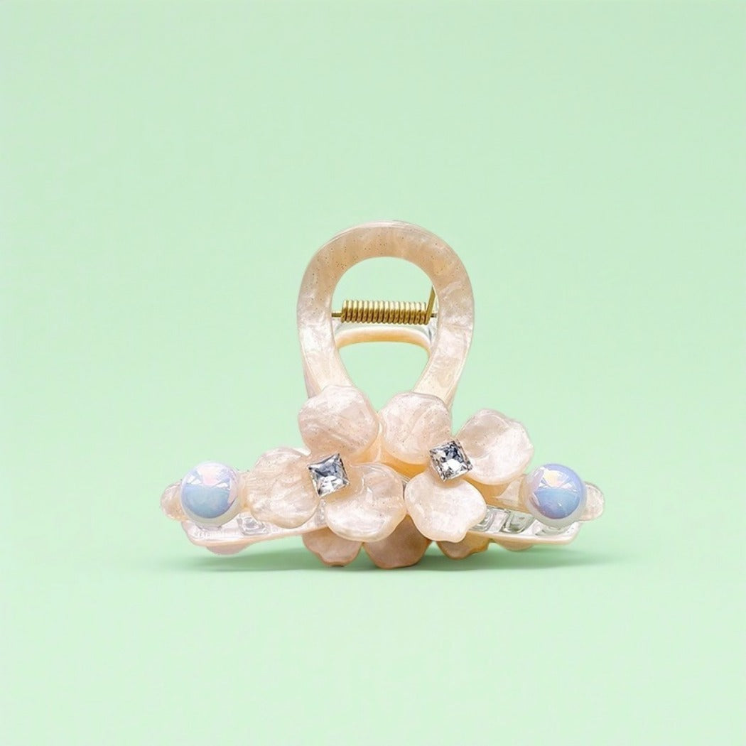 Beau - Floral Pearl Hair Claw Clips