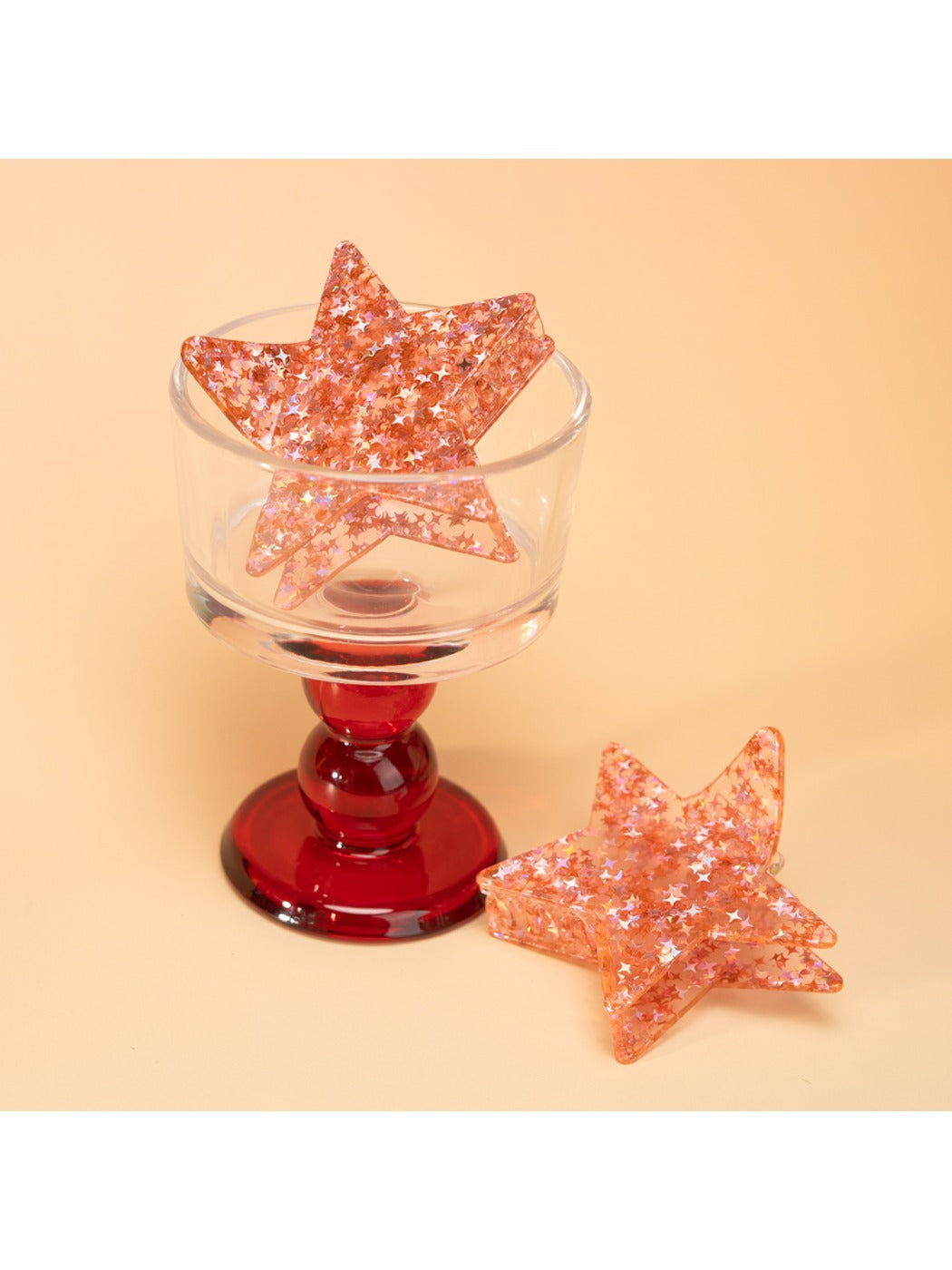 Beau - Pink Shiny Star-Shaped Hair Clip