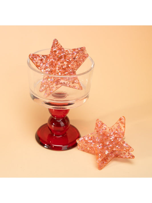 Beau - Pink Shiny Star-Shaped Hair Clip