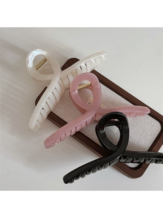 Beau - Polished Cross Shape Plastic Alloy Claw Clip