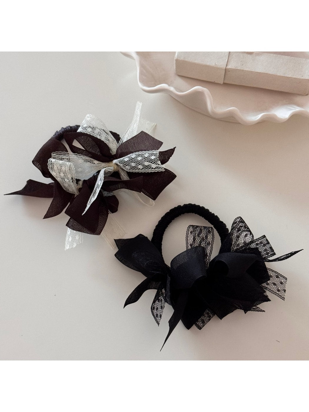 Gifty - Mesh Lace Bow High Stretch Hair Tie