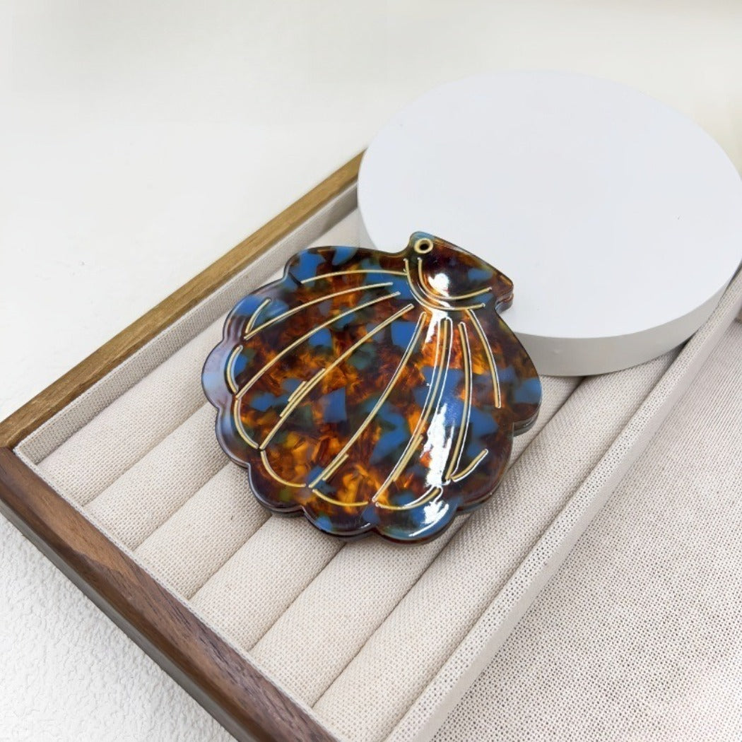 Mirroray - Shell-Shaped Mixed-Pattern Compact Mirror