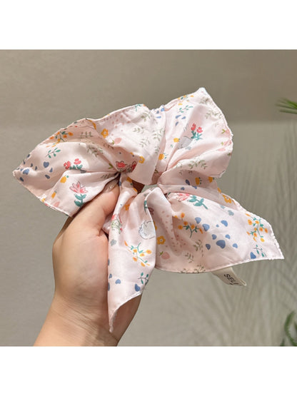 Gifty - Floral Square Scrunchie Large Hair Tie Bow