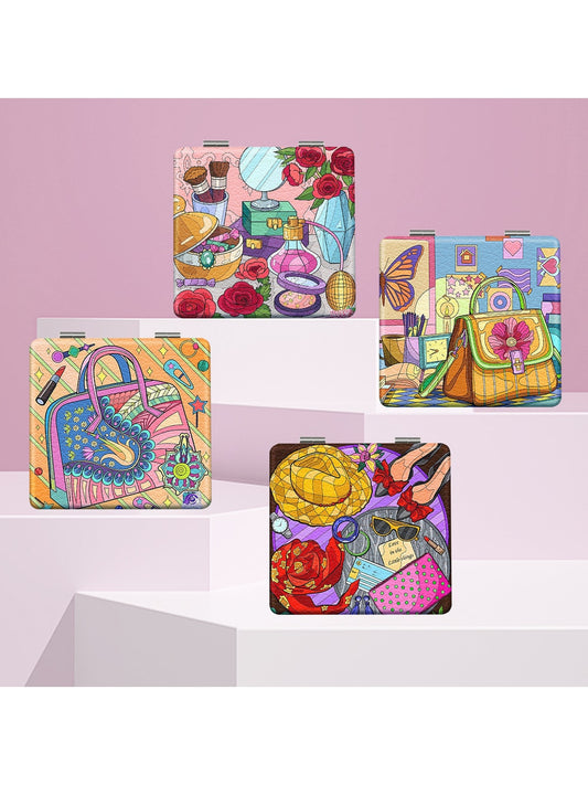Mirroray - Holiday Theme Cartoon Print Makeup Mirror