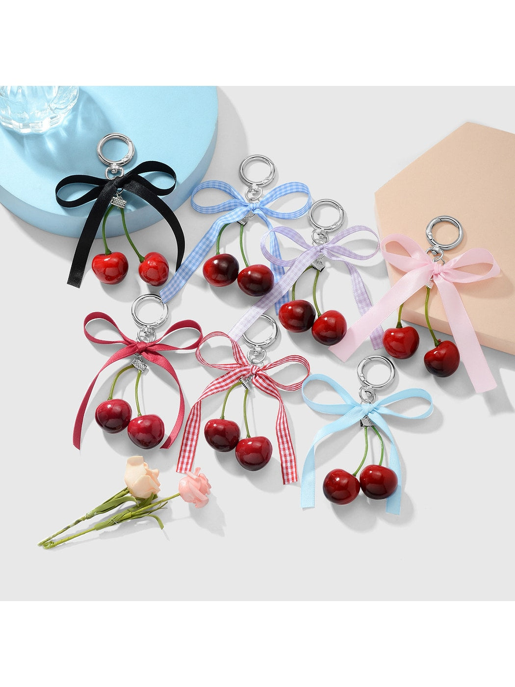 Keypus - Y2K Bow Cherry Bag Charm Keychain Pendant