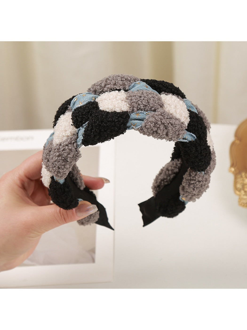 Beau - Knitted Cable Headband Cute Color Block