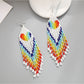 Earedge - Heart Drop Tassel Earrings