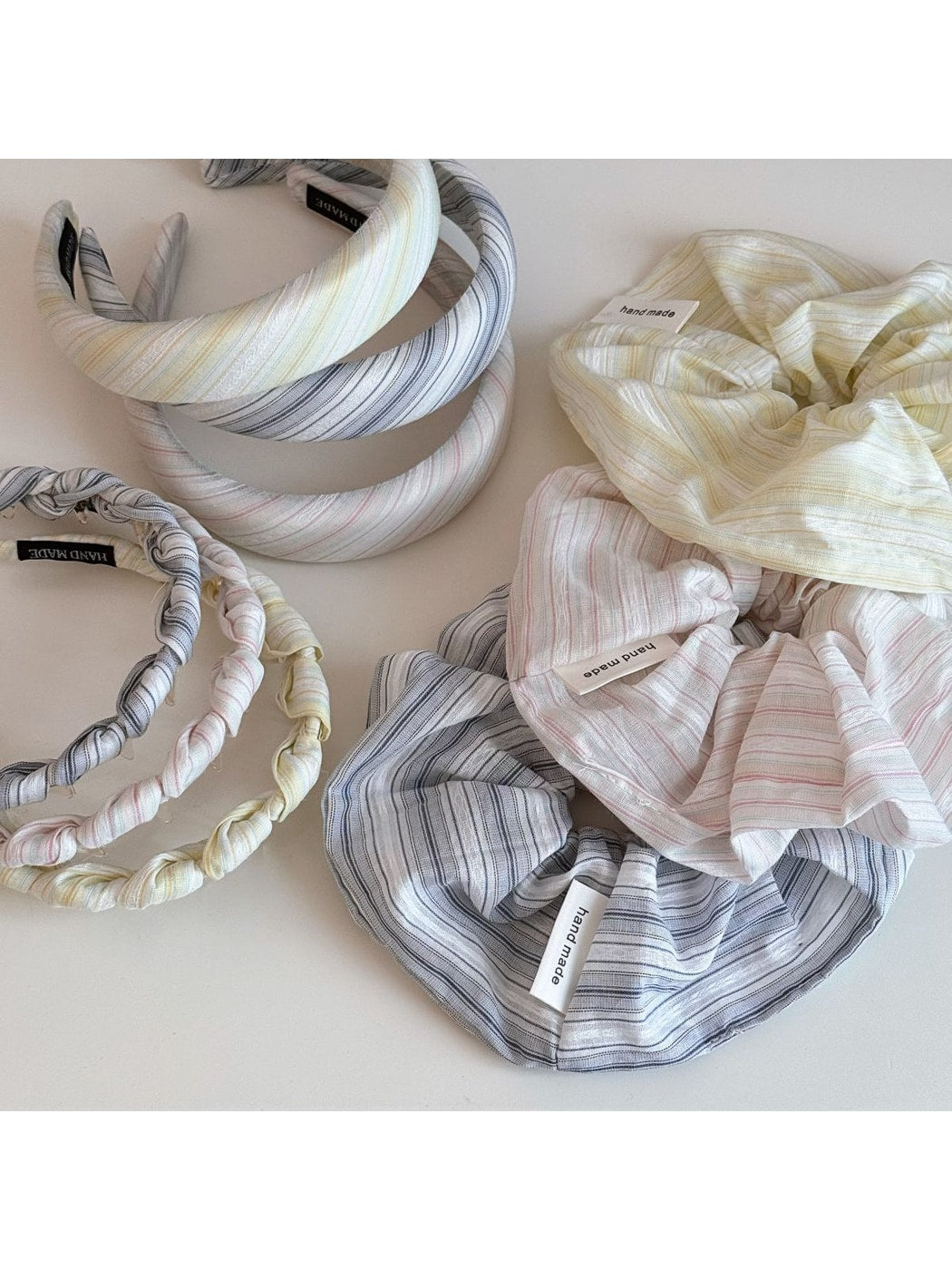 Gifty - Irregular Stripe Wrapped Headband and Scrunchie