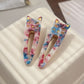 Beau - Glossy Printed Cat Detail Hair Clip Set