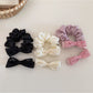 Gifty - Heart Cutout Bow Satin Scrunchie