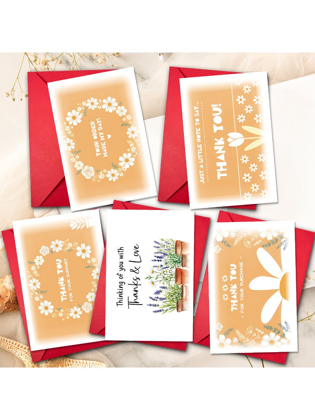 Carduria - Floral Pattern Thank You Greeting Card