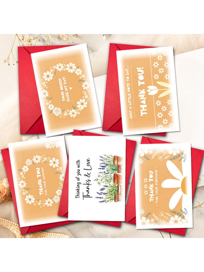 Carduria - Floral Pattern Thank You Greeting Card