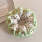 Gifty Sweet Polka Dot Ruffled Scrunchie displayed on a white background