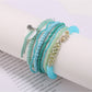 Detailed shot of Lovra bracelet clasp and bead arrangement in multiple colors