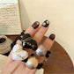 Gifty - Double Strand Heart Letter Decorative Hair Tie