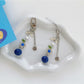 Keypus - Beaded Blueberry Flower Charm Alloy Keychain
