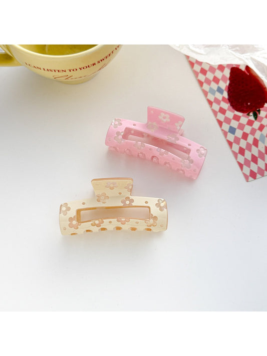 Beau - Cute Openwork Floral Print Claw Clip
