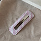 Beau - Plaid Fabric Covered Water Drop Hair Clip