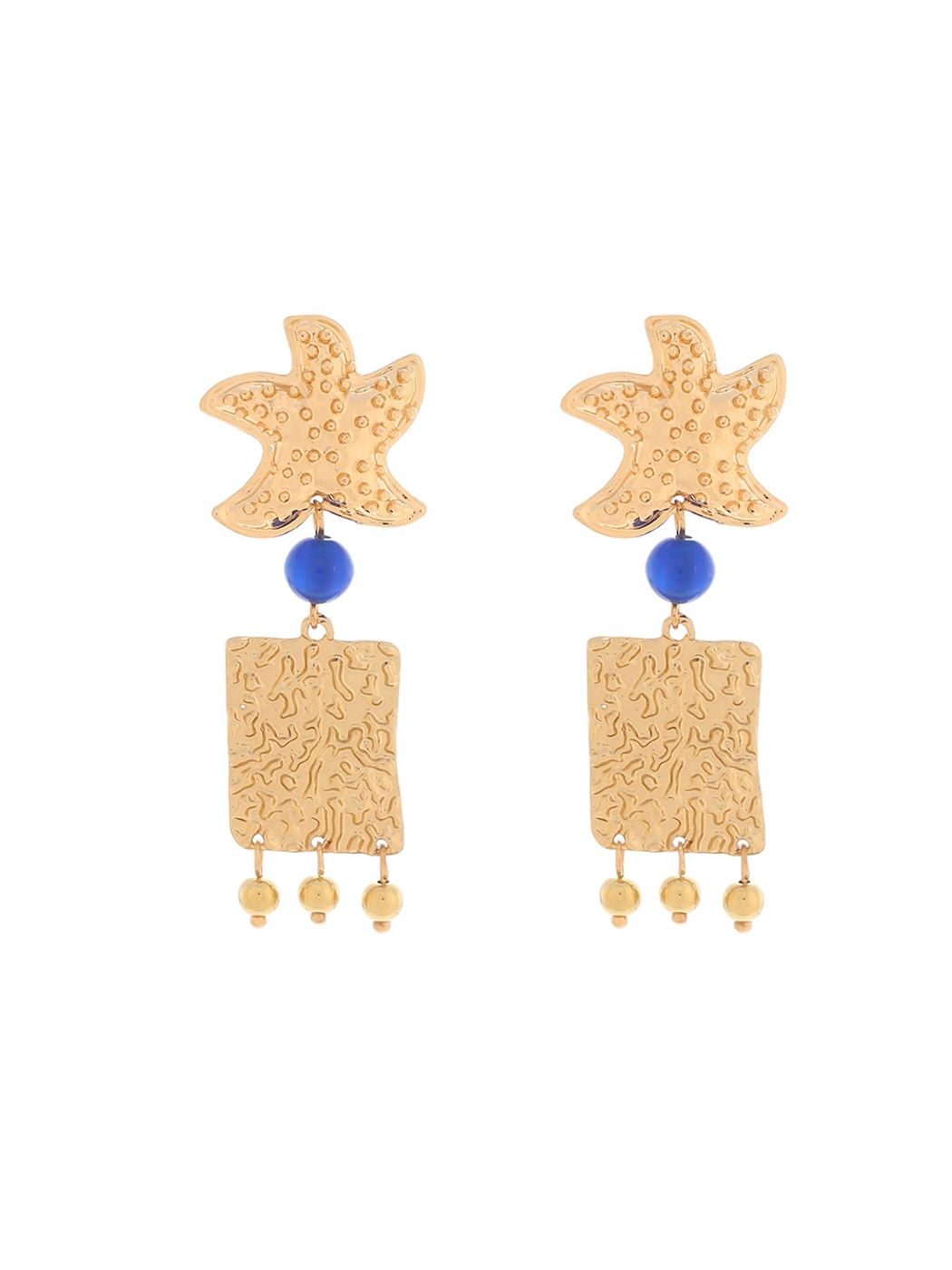 Earedge - Ocean Style Starfish Ball Tassel Earrings